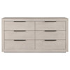Leighton Modern Classic Grey 6 Drawer Dresser