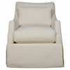 Iris French Country Cream Slipcovered Swivel Living Room Arm Chair