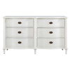 Carlotta French Country Off White Wood 6 Drawer Double Dresser