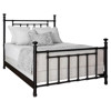 Denise French Country Black Suede Iron Bed - Queen
