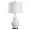 Sloane Modern Classic White Glazed Double Gourd Ceramic Table Lamp