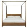 Liana Coastal Beach Woven Abaca Brown Teak Canopy Bed