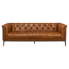 Allan Rustic Lodge Brown Leather Tufted Sofa - 88"
