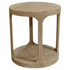 Sian Modern Classic Brown Pine Wood Round Side End Table