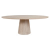 Worlds Away Jefferson Rustic Lodge Beige Wood Pedestal Oval Dining Table - 86"W