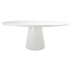 Worlds Away Jefferson Rustic Lodge White Wood Pedestal Oval Dining Table - 86"W