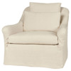 Cisco Home Genevieve Modern Classic Cream Linen Slip Cover Arm Chair