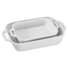 Staub White Ceramic Rectangular 2 Piece Bakeware Set