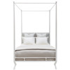 Faline French Country White Leather White Metal Bed - Queen
