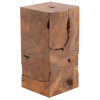 Zaria Coastal Beach Teak Wood Slice Square Plinth Pedestal - 24"