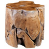 Zaria Rustic Lodge Teak Wood Slice Round Stool