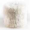 Brody Modern Classic White Short Wool Pouf