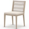 Cheryl Modern Beige Cushion Woven Natural Teak Wood Outdoor Dining Side Chair