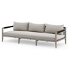 Cheryl Rustic Lodge Light Grey Upholstered Teak Wood Frame Outdoor Sofa - Large - 93"W