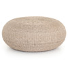 Airah Coastal Beach Round White Wash Woven Wicker Outdoor Coffee Table
