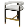 Worlds Away Cruise Modern White Linen Upholstered Dark Espresso Counter Stool