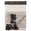 Brody Global Grey Patterned Ivory Cotton Throw Blanket