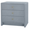 Bryant Coastal Beach Grey Lacquered Linen Nightstand