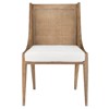 Raleigh Coastal Driftwood Mahogany Woven Cane Dining Side Chair