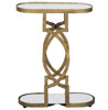 Natasha Art Deco Antique Brass Geometric Side End Table