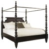 Sovereign French Country Dark Brown Turned Wood Canopy Bed - Queen