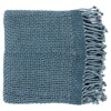 Agatha Modern Classic Blue Cotton Woven Throw Blanket