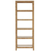 Ariah Coastal Beach Glass Brown Rattan Display Bookcase
