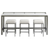 Karina White Wood Top Grey Frame Console Table With Performance Seat Stools - 82"W