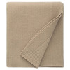 Sferra Modern Pettra Beige Ribbed Lambs Wool Throw Blanket