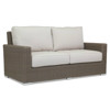 Yuna Coastal Beige Cushion Brown Wicker Outdoor 2 Seater Sofa
