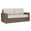 Aria Coastal Beige Cushion Brown Wicker 2 Seater Outdoor Sofa