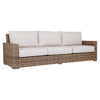Aria Coastal Beige Cushion Brown Wicker Outdoor Sofa