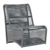 Levi Coastal Black Woven Rope Outdoor Armless Club Chair