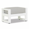 Roman Modern Grey Cushion White Aluminum Outdoor Ottoman