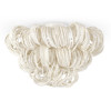 Palecek Monroe Coastal Beach Cream White Wood Beaded Semi Flush Mount