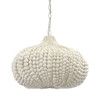 Palecek Point Dume Coastal Beach Cream White Wood Beaded Pendant