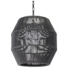 Palecek Tanner Coastal Beach Black Woven Wicker Outdoor Octagonal Pendant Lantern