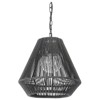 Palecek Tanner Coastal Beach Black Woven Wicker Outdoor Tapered Pendant Lantern