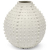 Palecek Urchin Coastal Beach White Stonecast Outdoor Decorative Vase - Large