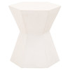 Jade Modern Classic White Concrete Hexagon Block Outdoor Accent Table