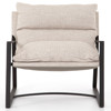 Alice Industrial Loft Beige Cushion Aluminum Outdoor Sling Lounge Chair