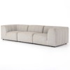 Hannah Modern Classic Grey Channel Tufted 3 Piece Outdoor Sectional - 121"
