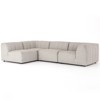 Hannah Modern Grey Channel Tufted 4 Piece Outdoor Sectional - 121"Wx78"D