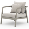 Naomi Modern Light Grey Cushion Grey Teak Wood Outdoor Lounge Arm Chair