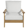 Ashland Modern White Cushion Natural Teak Outdoor Lounge Chair