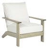 Ashland Modern White Cushion Oyster Grey Teak Outdoor Lounge Chair