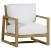 Avondale Modern Natural Teak White Cushion Outdoor Lounge Chair