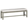 Club Modern Oyster Grey Teak White Cushion Outdoor Dining Bench