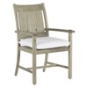 Croquet Coastal Oyster Grey Teak Cushion Outdoor Dining Arm Chair