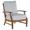 Croquet Coastal Natural Teak White Cushion Outdoor Lounge Chair